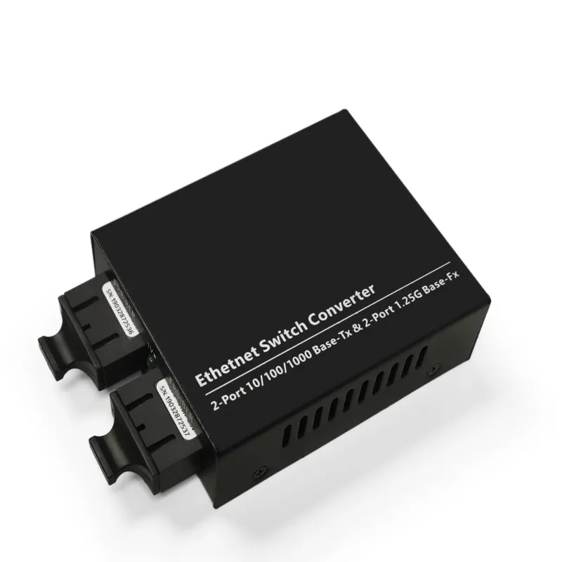 Медиаконвертер 2x 10/100/1000/Base-T RJ45 , 2x 100/1000 Base SC,  Dual волокно（Duplex））