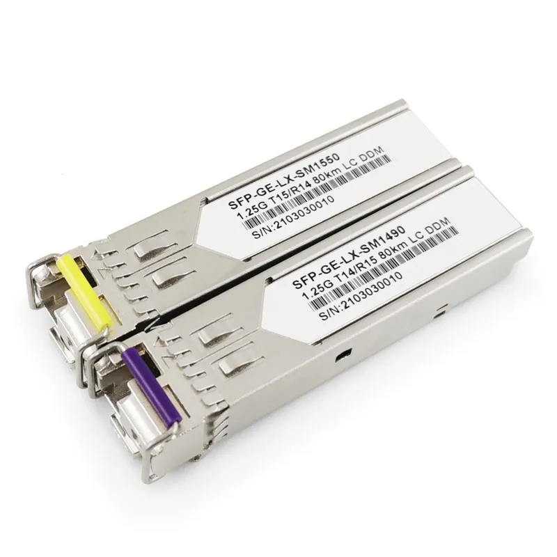 Модуль SFP 1,25 Гбит/с BiDi 1550нм-TX/1490нм-RX 80 км DOM DDM Simplex LC SMF  с Cisco